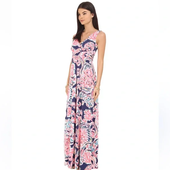 Lilly Pulitzer Sloane Maxi Dress in Paisley Halibut Print - Picture 2 of 10